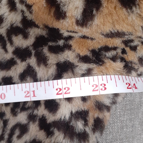 Vtg Joyce Leslie  faux fur leopard and leather reversible bomber  jacket size S - Picture 15 of 16